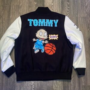 Chuckie Finster Tommy Rugrats Black | White Varsity Jacket Size:2XL